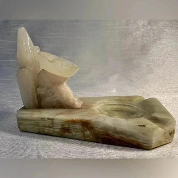 Other - VINTAGE Stone Carved Cactus And Mexican Siesta Trinket/Incense Holder.